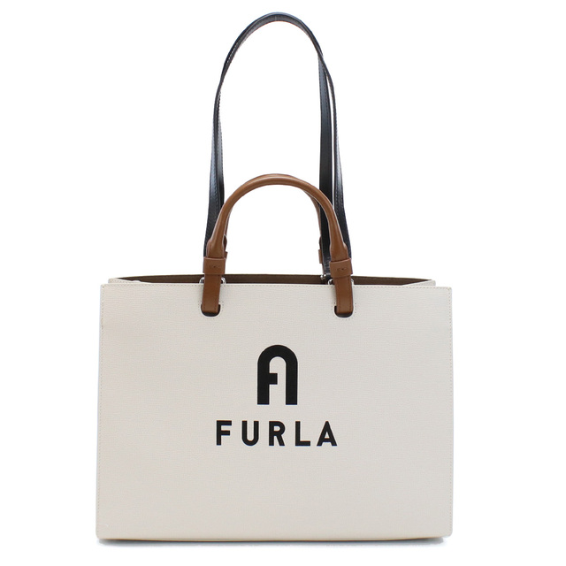 Furla - Furla フルラ FURLA VARSITY WB00725 トートバッグ MARSHMALLOW+NERO ホワイト系 レディース