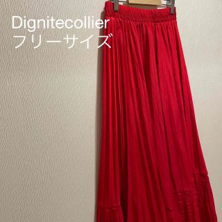 スコットクラブ(SCOT CLUB)のDignitecollier アシンメトリー　フレアスカート　レッド(ロングスカート)