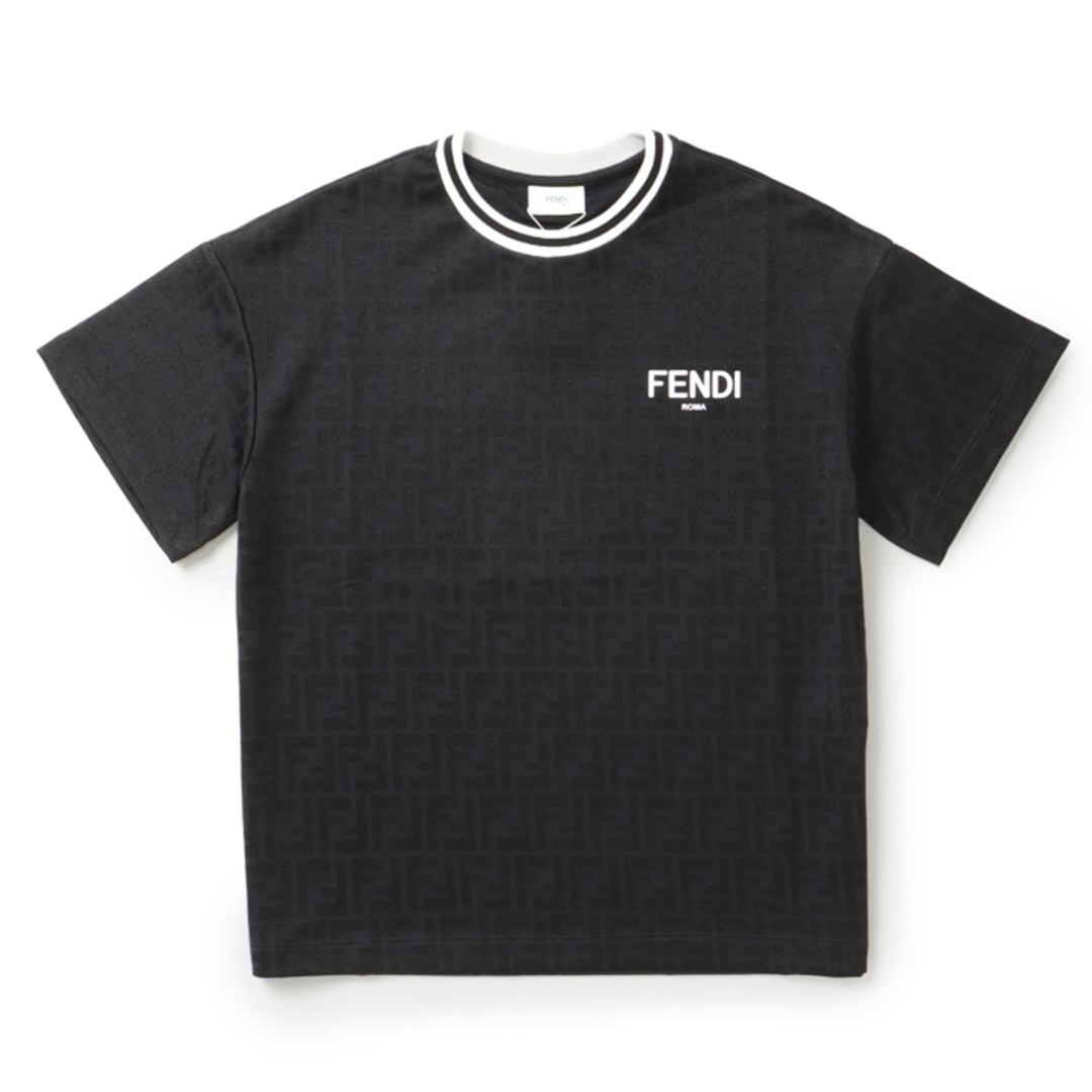 145cm肩幅フェンディ FENDI 【大人もOK】キッズ Tシャツ FFロゴ スウェットシャツ ブラック 2023年春夏新作 JUI136 AMH0 F0GME