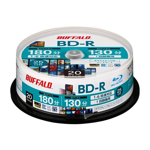 Buffalo(バッファロー)のBD-R 新品1枚 BUFFALO 1回録画 25GB forVIDEO 未使用 スマホ/家電/カメラのテレビ/映像機器(その他)の商品写真