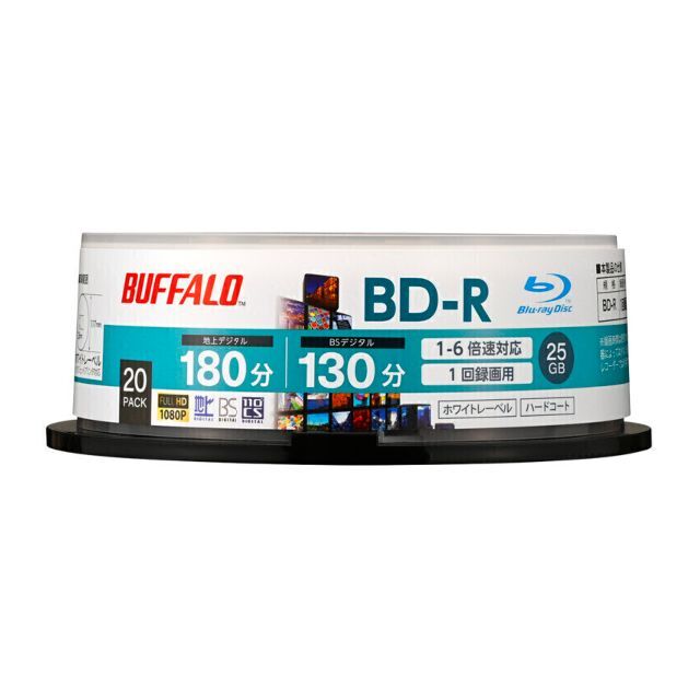 Buffalo(バッファロー)のBD-R 新品1枚 BUFFALO 1回録画 25GB forVIDEO 未使用 スマホ/家電/カメラのテレビ/映像機器(その他)の商品写真