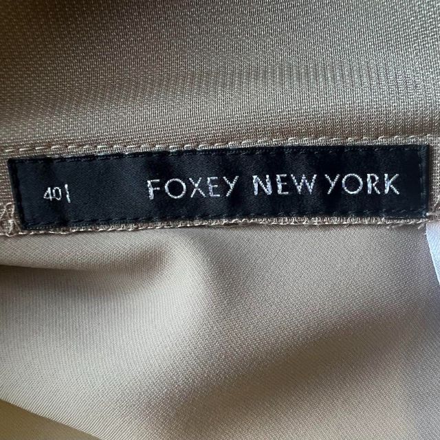 【良品】FOXEY NEW YORK カシュクールワンピース ベージュ 40