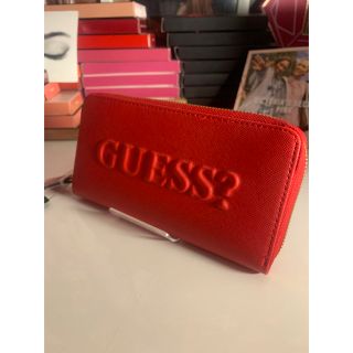 ゲス(GUESS)のアメリカ限定 guess ゲス 長財布 （合皮レッド）(財布)