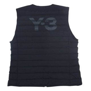 ヨウジヤマモト(Yohji Yamamoto)のYohji Yamamoto ヨウジヤマモト GK4577 Y-3 ワイスリー Classic Liner Vest クラシックライナー フルジップ バックロゴ ダウンベスト ブラック系 XL【美品】【中古】(ベスト)