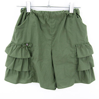 ファミリア(familiar)のファミリア キュロットスカート フリル リボン キッズ 女の子用 160サイズ カーキ緑 Familiar(スカート)