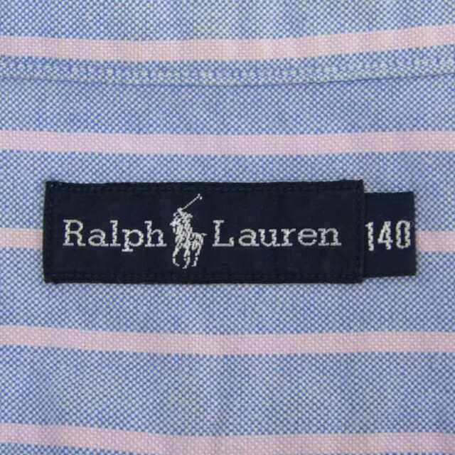 Ralph Lauren(ラルフローレン)のラルフローレン 長袖オックスフォードシャツ ストライプ キッズ 男の子用 140サイズ 青ピンク RALPH LAUREN キッズ/ベビー/マタニティのキッズ服女の子用(90cm~)(その他)の商品写真