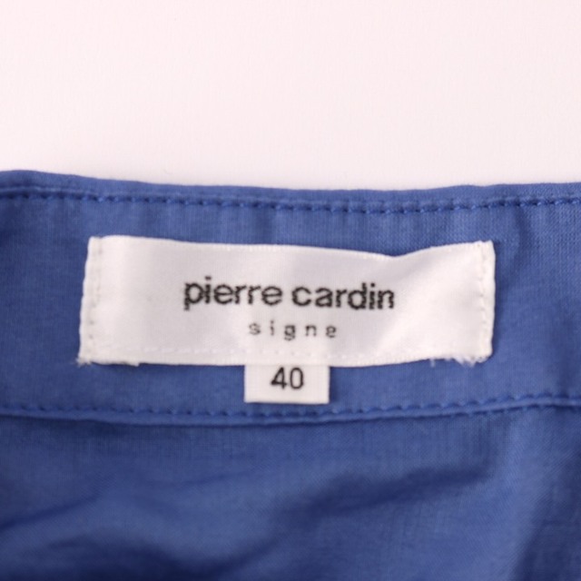 pierre cardin(ピエールカルダン)のピエールカルダン 長袖チュニック ブラウス ハーフボタン 無地 トップス コットン100% レディース 40サイズ ブルー Pierre Cardin レディースのトップス(チュニック)の商品写真