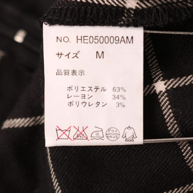 heather(ヘザー)のヘザー サロペット チェック柄 サスペンダー ロングパンツ タック ストレッチ レディース Mサイズ ネイビー Heather レディースのパンツ(サロペット/オーバーオール)の商品写真