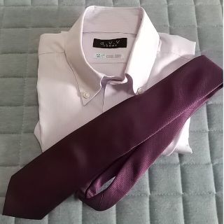 a.v.v HOMME メンズ ワイシャツ 長袖 (39)-80 ネクタイセット(Tシャツ/カットソー(七分/長袖))