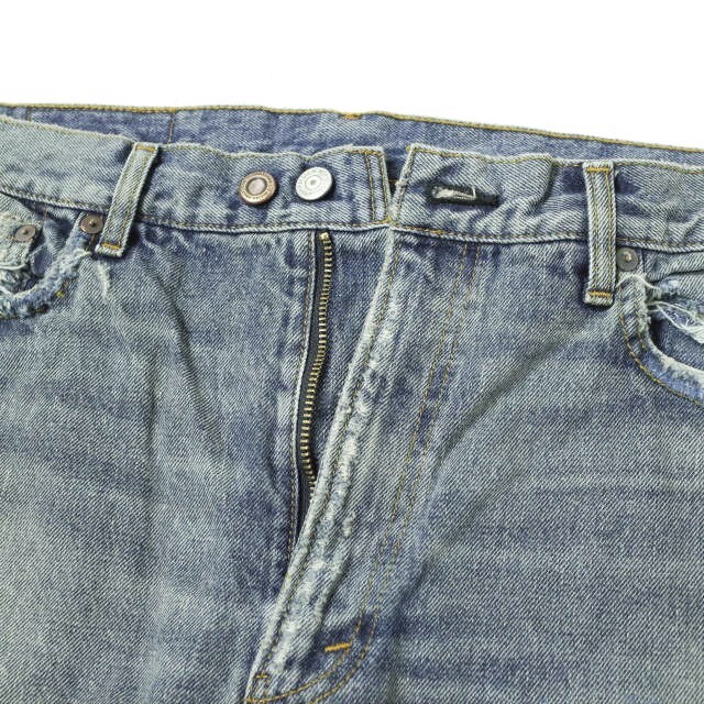 N.HOOLYWOOD x New Manual エヌハリウッド ミスターハリウッド ニューマニュアル 23SS 別注 日本製 DENIM PANTS 11.8oz ダメージ加工フレアデニムパンツ NH-NM-002 38 BLUE ジップフライ ジーンズ ベルベルジン