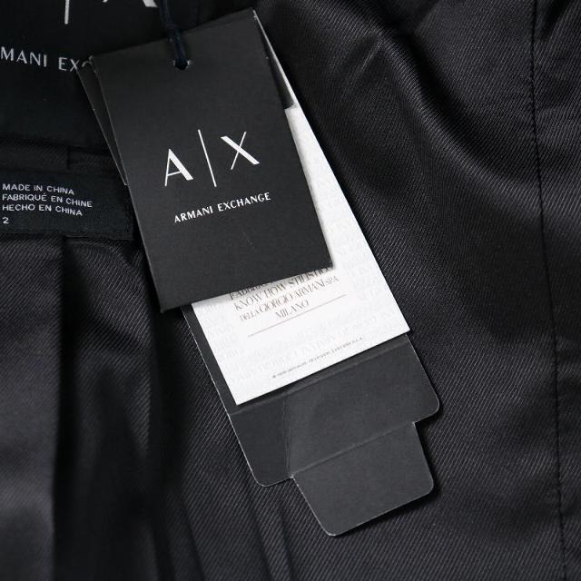 ARMANI EXCHANGE(アルマーニエクスチェンジ)のアルマーニエクスチェンジ ノーカラージャケット フェイクレザー 2 XS 黒 レディースのジャケット/アウター(その他)の商品写真