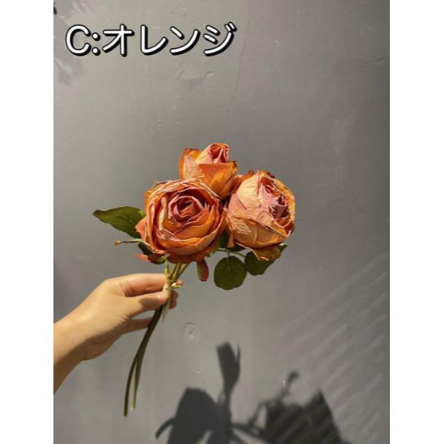 リアル♡アートフラワー 薔薇♡造花 ローズ アンティーク おしゃれ E 薄い紫 ハンドメイドのフラワー/ガーデン(その他)の商品写真