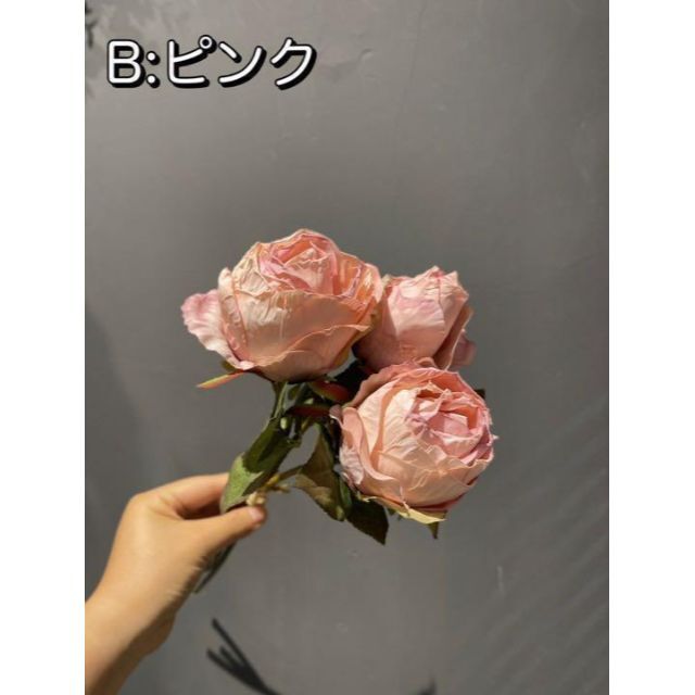 リアル♡アートフラワー 薔薇♡造花 ローズ アンティーク おしゃれ E 薄い紫 ハンドメイドのフラワー/ガーデン(その他)の商品写真