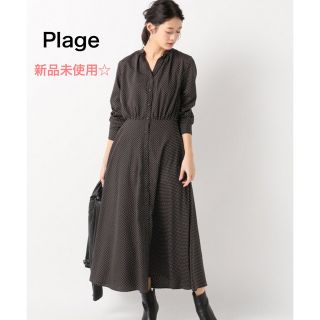 プラージュ(Plage)の新品未使用☆PlageプラージュR'IAM LIKEドットワンピース  ブラック(ロングワンピース/マキシワンピース)