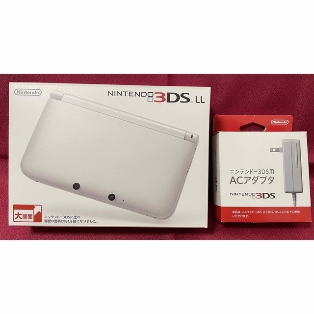 Nintendo 3DSLL 本体 White、ACアダプタセットニンテンドー