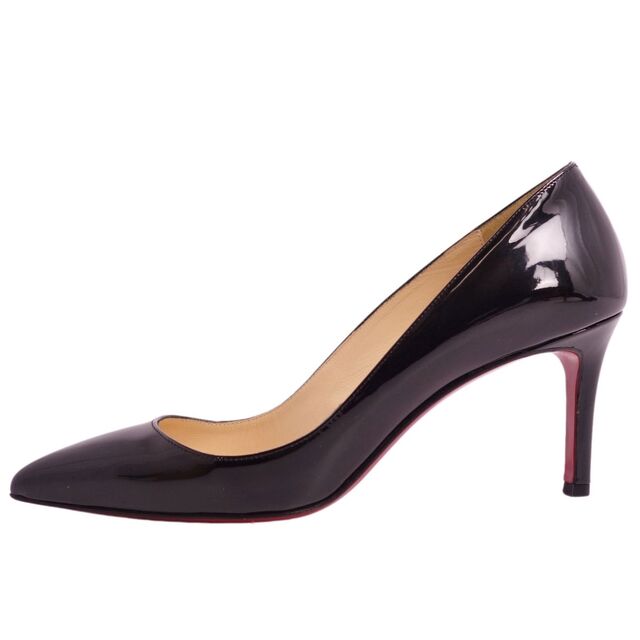 美品 クリスチャンルブタン Christian Louboutin パンプス パテントレザー ポインテッドトゥ ヒール シューズ 靴 レディース 36(23cm相当) ブラック