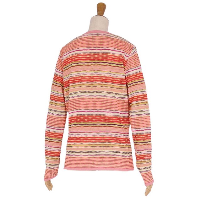 MISSONI(ミッソーニ)のミッソーニ MISSONI アンサンブル ニット カーディガン ブラウス ボーダー柄 コットン トップス レディース 48(XL相当) マルチカラー レディースのトップス(カーディガン)の商品写真