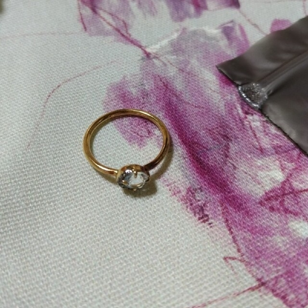 ブルートパーズ　ニュームーン　パヴェダイヤモンドリング レディースのアクセサリー(リング(指輪))の商品写真