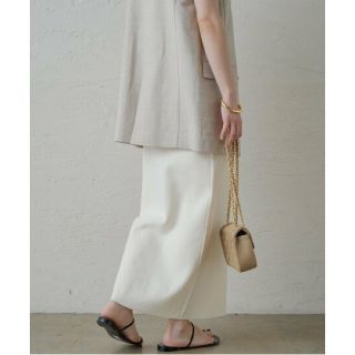 専用出品【Loungedress】総針ニットスカート　オフホワイト