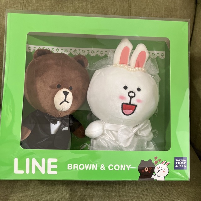 LINE ブラウン&コニー　ウェディングドール　2体セット エンタメ/ホビーのおもちゃ/ぬいぐるみ(ぬいぐるみ)の商品写真