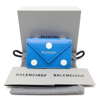 バレンシアガ BALENCIAGA   三つ折り財布 ホワイト　ドット　水玉