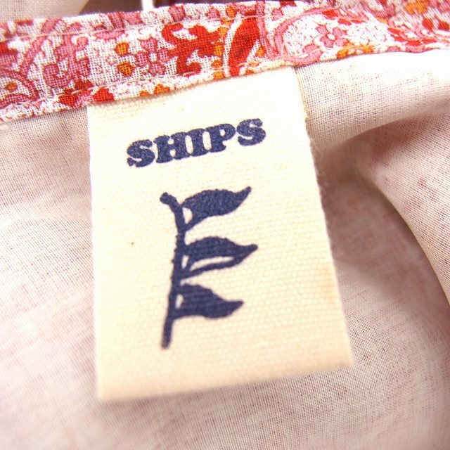 SHIPS(シップス)のシップス ラップスカート フレア ロング ひざ下 コットン 綿 ペイズリー柄 赤 レディースのスカート(ロングスカート)の商品写真