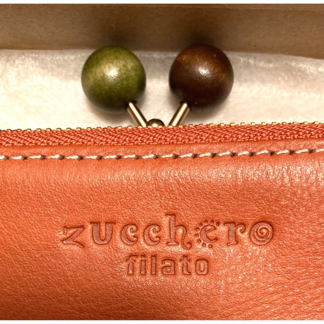 Zucchero filato(ズッケロフィラート)の更にお値下げ！新品未使用！ズッケロ　フィラート　カウレザー　長財布　オレンジ レディースのファッション小物(財布)の商品写真