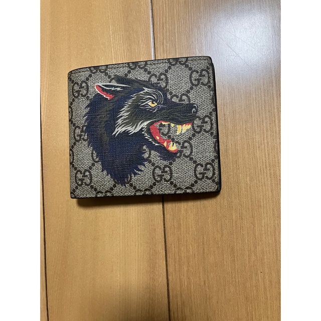 グッチ ggスプリーム ウルフ 財布 ウォレット - 折り財布