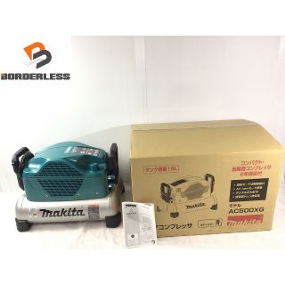 マキタ(Makita)の☆未使用品☆makita マキタ エアコンプレッサー AC500XG タンク容量16L 常圧/高圧 低騒音 最新モデル 青/ブルー 68872(工具)