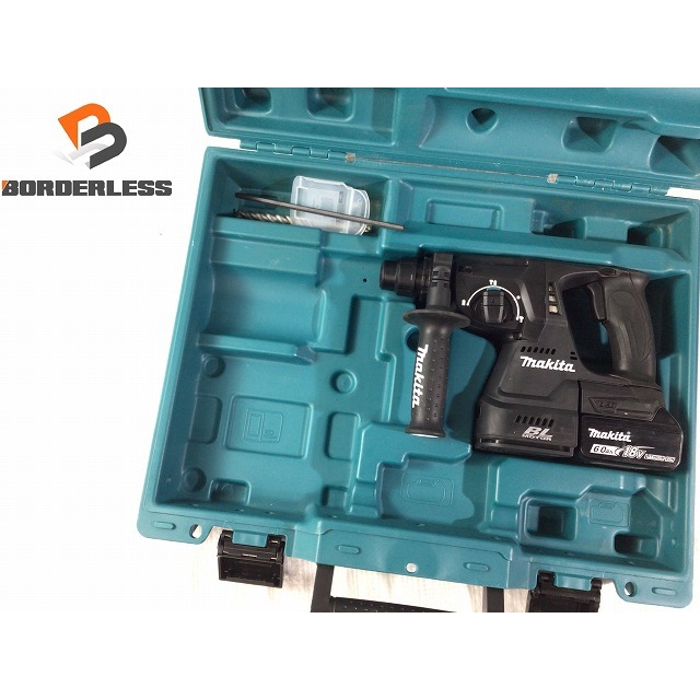 ☆比較的綺麗☆makita マキタ 18V 充電式ハンマドリル HR244D 6.0Ahバッテリー1個(BL1860B) ケース付 68696