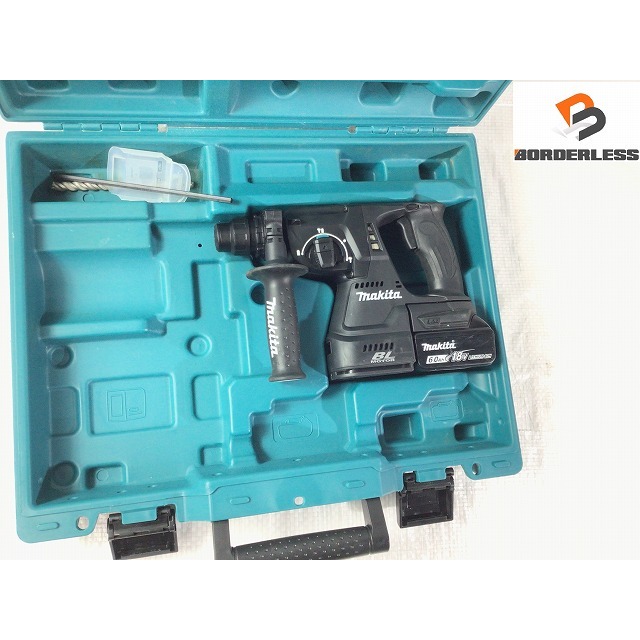 ☆比較的綺麗☆makita マキタ 18V 充電式ハンマドリル HR244D 6.0Ahバッテリー1個(BL1860B) ケース付 68696 1