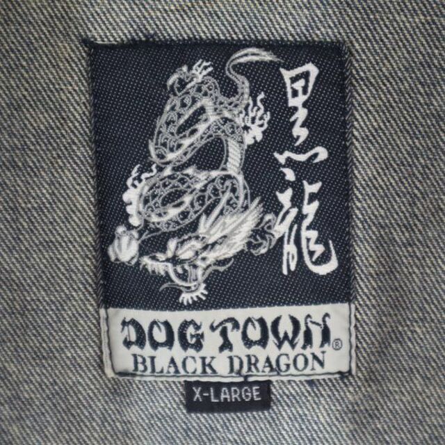 ドッグタウン 黒龍 バック ロゴ 刺繍 デニムジャケット XL DOGTOWN