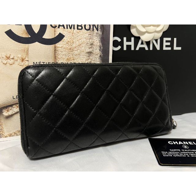 CHANEL(シャネル)の【訳あり価格】CHANEL マトラッセ ラム ファスナー 長財布 シルバー金具 レディースのファッション小物(財布)の商品写真