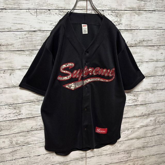 supreme 17fw ベースボールシャツ スネーク