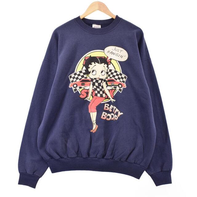 90年代 Hanes Betty Boop ベティーブープ キャラクタースウェットシャツ トレーナー メンズXXL ヴィンテージ /eaa305747