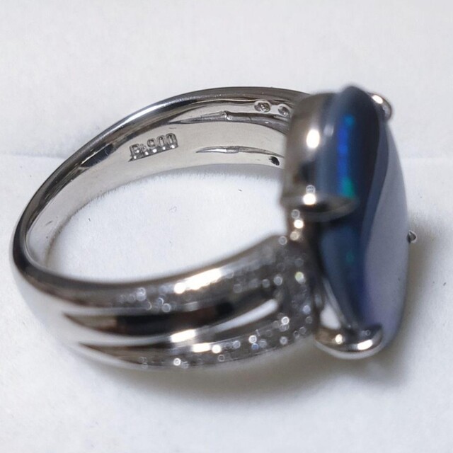 ダイヤモンド×ブラックオパール リング Pt900 0.14ct 9.7g レディースのアクセサリー(リング(指輪))の商品写真