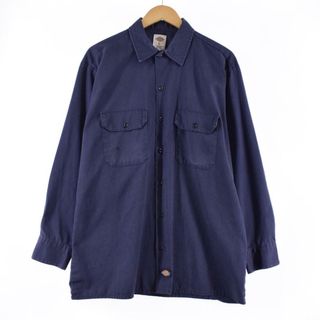 ディッキーズ(Dickies)の古着 ディッキーズ Dickies 長袖 ワークシャツ メンズL /eaa324735(シャツ)