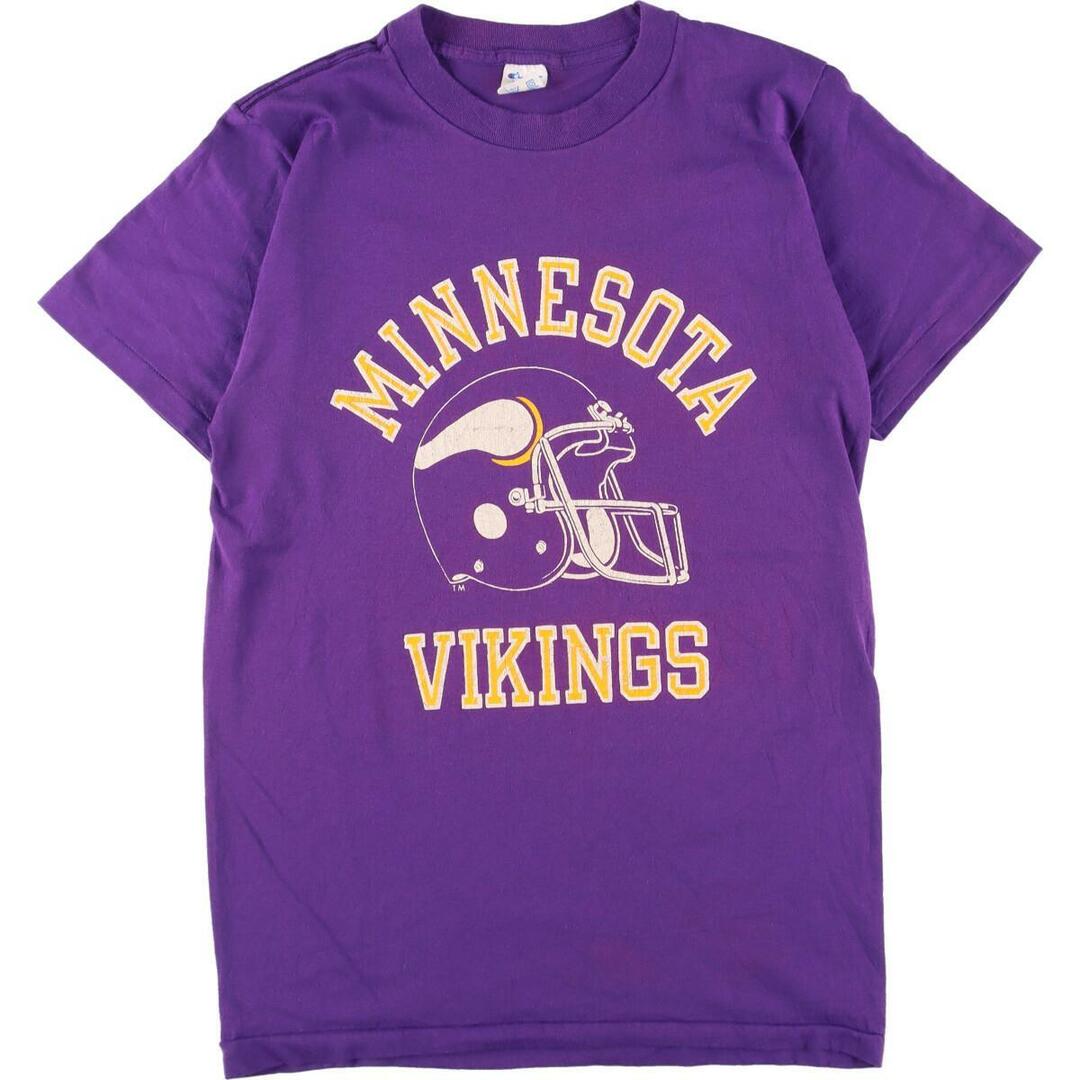 80年代 チャンピオン Champion トリコタグ NFL MINNESOTA VIKINGS ミネソタバイキングス スポーツプリントTシャツ USA製 レディースM ヴィンテージ /eaa324609