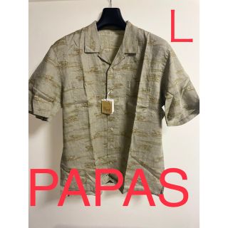 パパス　PAPAS 半袖シャツ　Ｌ　未使用(シャツ)