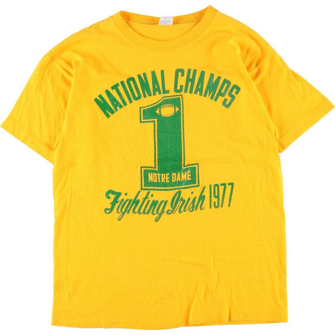 70年代 チャンピオン Champion バータグ NORTLE DAME ノートルダム大学 プリントTシャツ USA製 メンズM ヴィンテージ /eaa343851