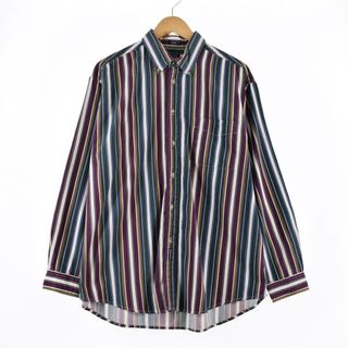 古着 DOCKERS マルチストライプ 長袖 ボタンダウンストライプシャツ ...