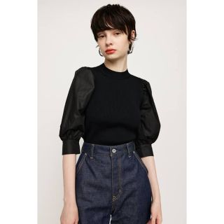 スライ(SLY)の最終値下げ　SLY BACK RIBBON DOCKING KNIT トップス(ニット/セーター)