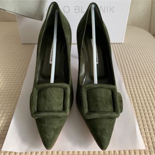 美品　マノロ　メイセール　パンプス　ハイヒール　manolo グリーン　緑