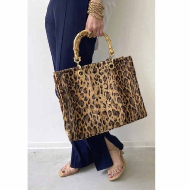L'Appartement DEUXIEME CLASSE(アパルトモンドゥーズィエムクラス)のL'Appartement  Leopard Bamboo Bag レディースのバッグ(トートバッグ)の商品写真