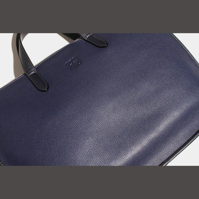 LOEWE ロエベ アナグラム レザー ブリーフケース NAVY ネイビー