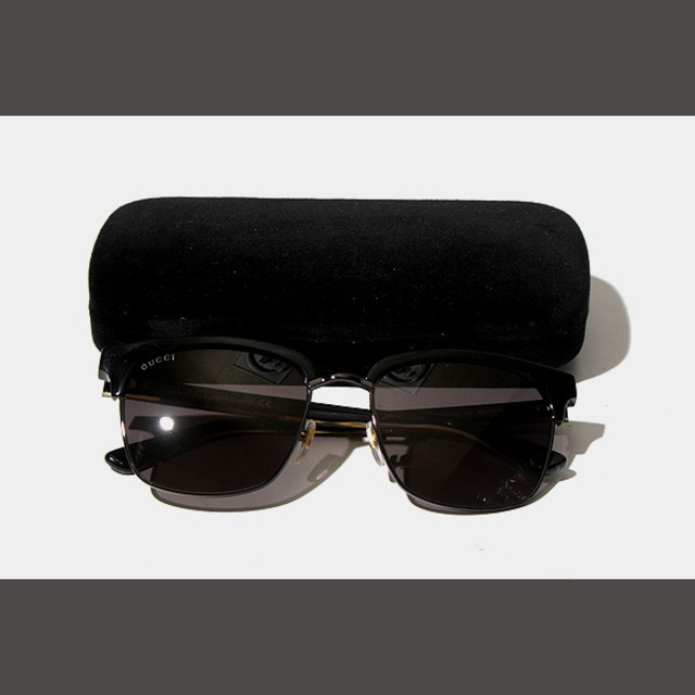 GUCCI グッチ スクエアフレーム メタル サングラス 56□18-145