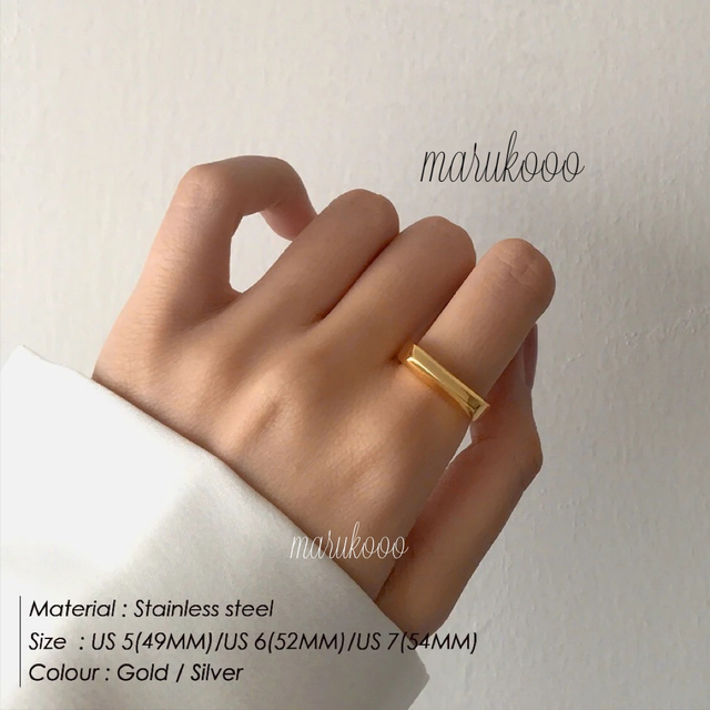 シンプルリング　指輪　アクセサリー　ステンレス　ゴールド　k14 レディースのアクセサリー(リング(指輪))の商品写真