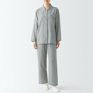 ムジルシリョウヒン(MUJI (無印良品))の◆新品◆ 無印良品 脇に縫い目のない 二重ガーゼパジャマ／グレー柄／Ｌ(パジャマ)