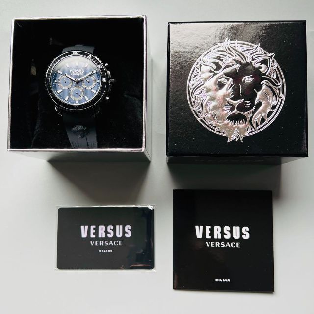 ブラック【新品】ヴェルサス/ヴェルサーチ メンズ 腕時計 ラバーベルトおしゃれ