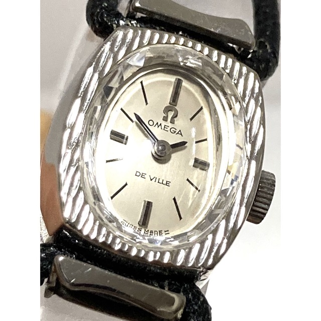 OMEGA - 極美品! OMEGA オメガ カットガラス 手巻き 紐バンド